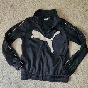Girl's Black And Pink Puma Zip up, Size 5